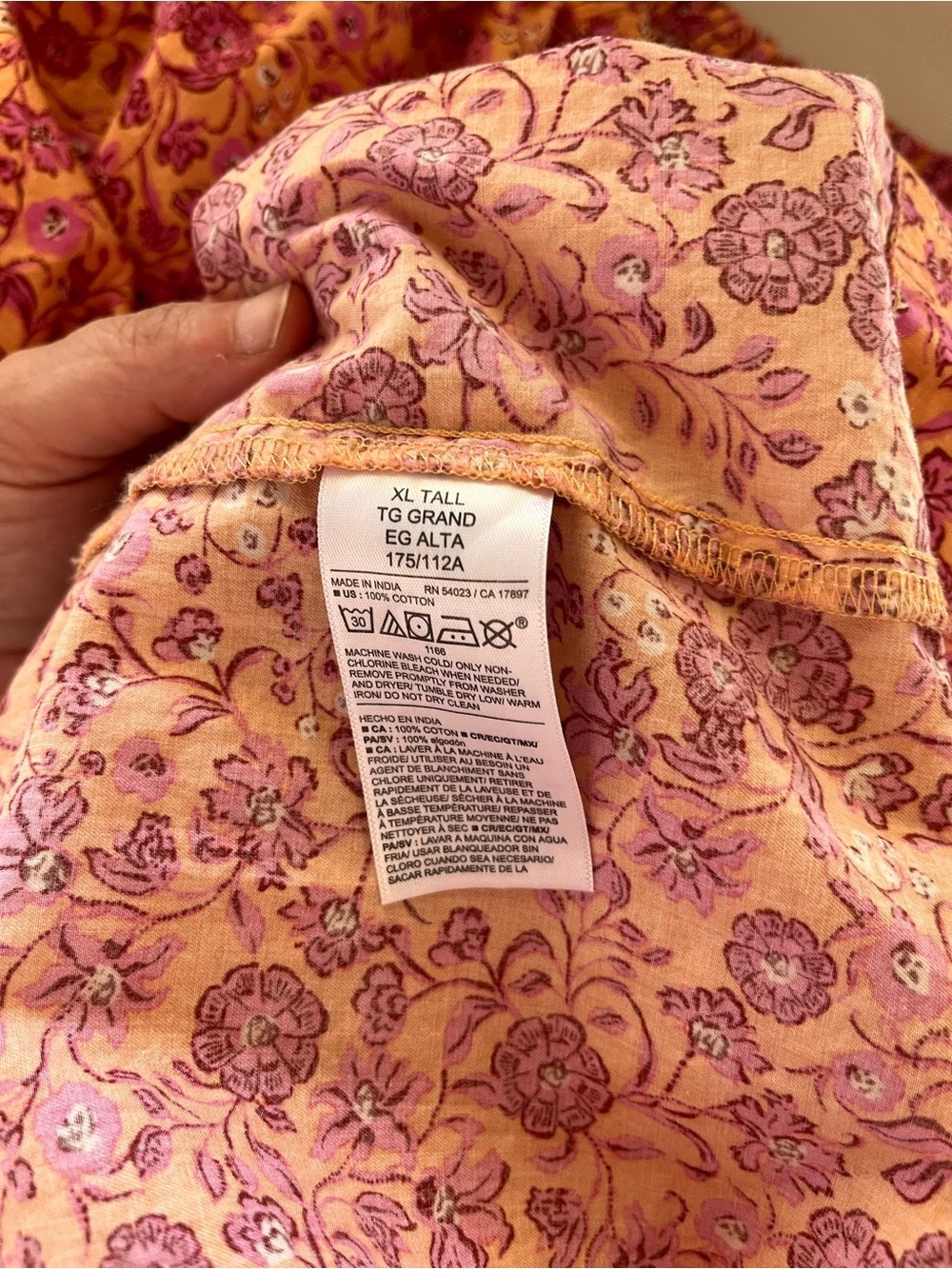 Old Navy Pink and Orange Floral Mini Swing Dress XL Tall - Picture 11 of 13